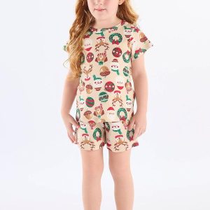 Pijama Infantil Natalino Suedine Bege