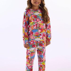 Pijama Unissex Infantil Estampado Rosa