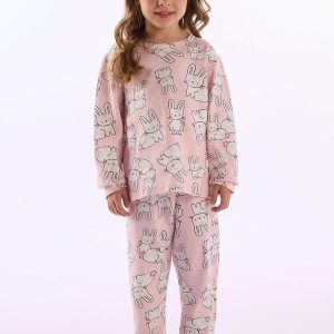 Pijama Unissex Infantil Estampado Rosa