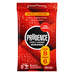 Preservativo Prudence Cores e Sabores Morango 8 Unidades