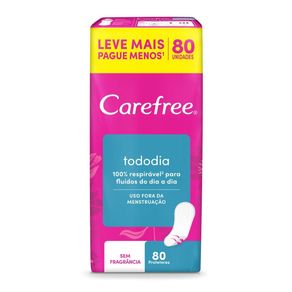 Protetor Diário Carefree Todo Dia Sem Fragrância 80 Unidades