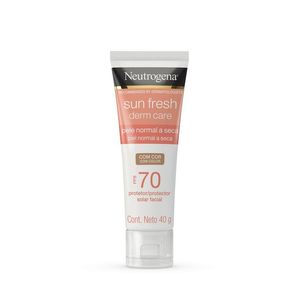 Protetor Solar Facial Neutrogena Sun Fresh Derm Care Pele Normal a Seca com Cor FPS70 40g