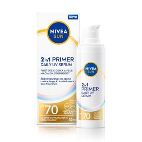Protetor Solar Facial Nivea Sun 2 em 1 Primer Daily UV Sérum FPS70 30ml