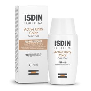 Protetor Solar e Clareador Facial Isdin Active Unify Color FPS99 Fusion Fluid 50ml