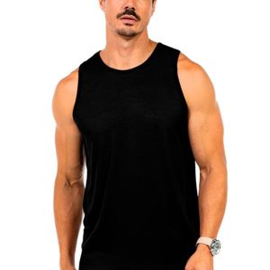 Regata Fitness em Ribana Masculina Preto