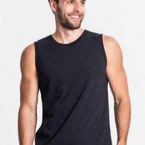 Regata Masculina Básico Meia Malha Preto