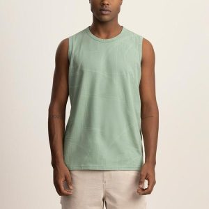 Regata Masculina Estampada em Meia Malha Verde