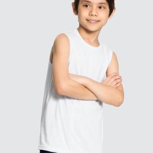 Regata Meia Malha Menino Básica Branco