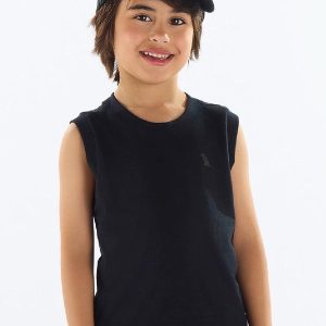 Regata Menino Meia Malha Preto