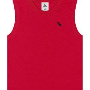 Regata Menino Meia Malha Vermelho