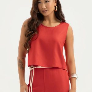 Regata em Viscose Vermelho