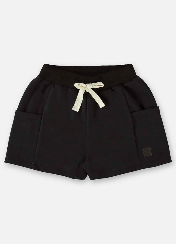 Short Básico Infantil para Menina Preto