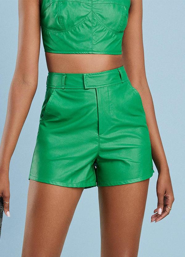 Short Fake Leather Verde Verde