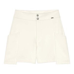 Short Feminino Bolsos Utilitários Bege