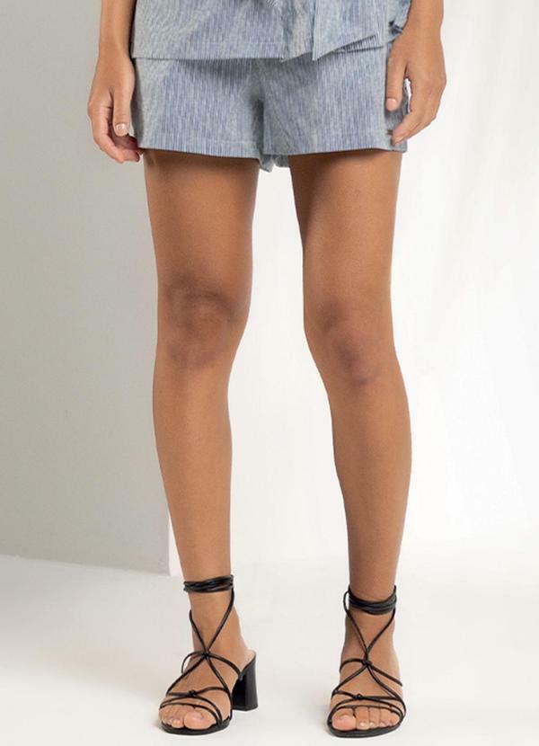 Short Feminino Listrado Azul