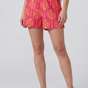 Short Feminino com Cós e Laço Rosa