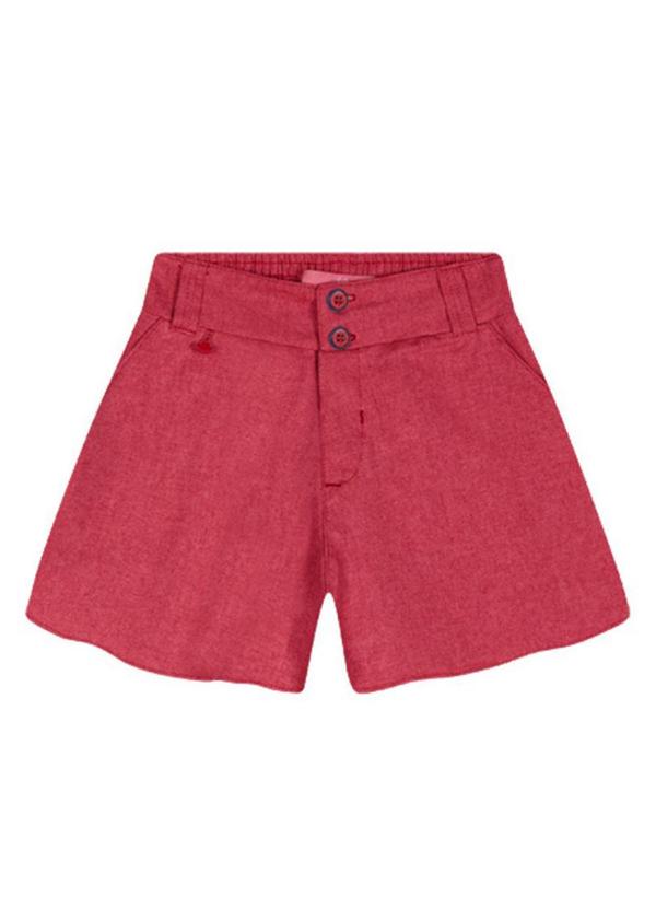 Short Infantil Feminino Vermelho