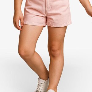 Short Infantil Jeans com Bolsos Rosa