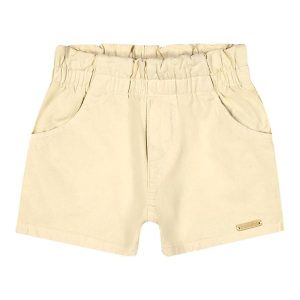Short Infantil Menina Sarja com Bolsos Amarelo