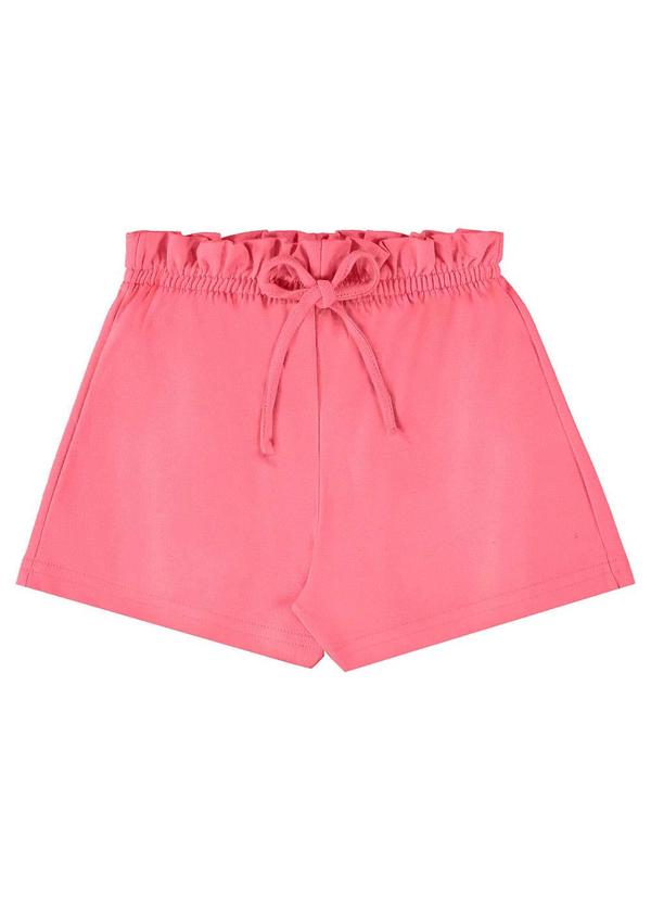 Short Moletom Menina Rosa