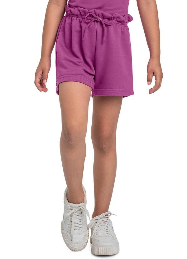 Short Moletom Menina Roxo