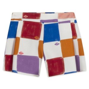 Short Quadriculado Infantil Feminino Branco