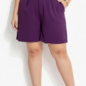 Short Roxo em Alfaiataria Two Way