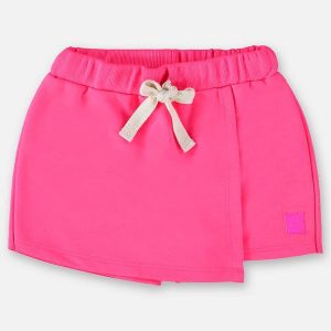 Short-Saia Básico em Moletom Rosa