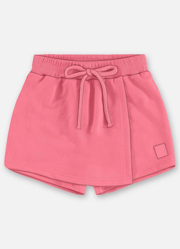 Short-Saia Infantil Moletom Rosa