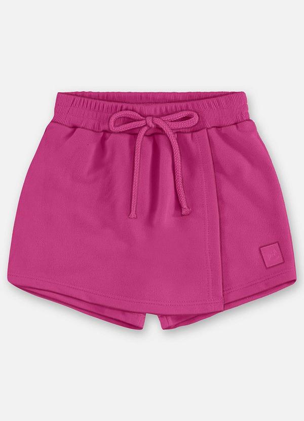 Short-Saia Infantil Moletom Rosa