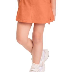Short-Saia Infantil em Moletom Laranja