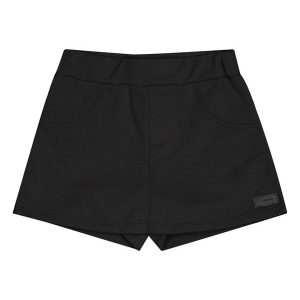 Short-Saia Infantil em Moletom Preto
