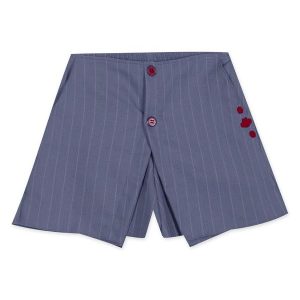 Short-Saia Listrado Infantil Feminino Azul