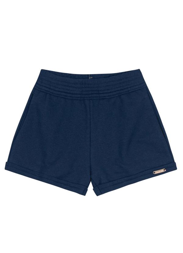 Shorts Básico Menina de Moletinho Azul