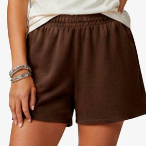 Shorts Feminino em Plush Marrom