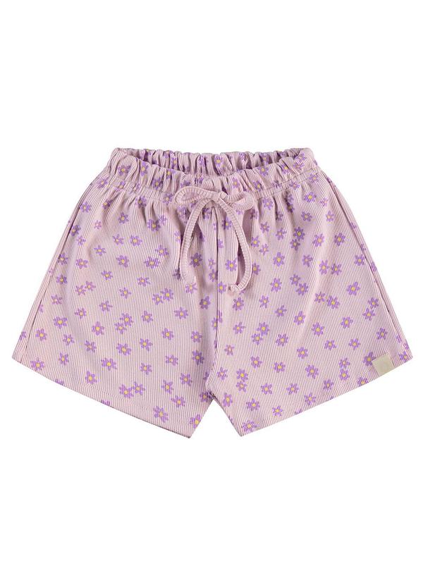 Shorts Infantil Menina em Ribana Roxo