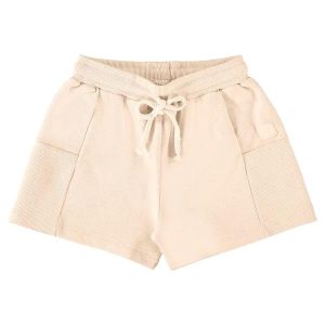 Shorts Infantil em Moletom Linho Bege