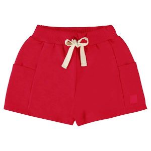 Shorts Infantil em Moletom Vermelho