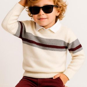Sueter Infantil com Detalhe em Listra Bege