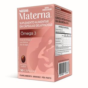 Suplemento Alimentar Adulto Nestlé Materna Ômega 3 30 Cápsulas Gelatinosas