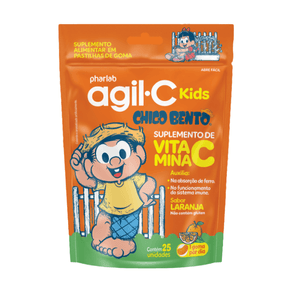 Suplemento Alimentar Agil-C Kids Sabor Laranja 25 Pastilhas de Goma