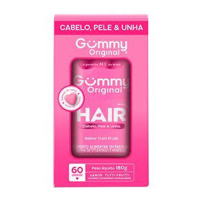 Suplemento Alimentar Gummy Hair Original Cabelo, Pele e Unha Sabor Tutti-Frutti 60 Unidades