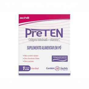 Suplemento Alimentar Preten Colagéno Hidrolisado + Vitamina C Sem Sabor 30 Sachês 11g Cada