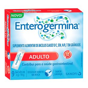 Suplemento Alimentar Probiótico Enterogermina Adulto Sabor Laranja 9 Sachês 2g Cada