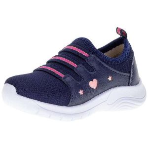Tênis Infantil Feminino Slip On Lily Kids - 19022 - Azul/Rosa