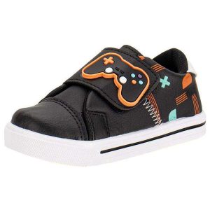 Tênis Infantil Lindo Jú - 15522 - Preto/Laranja