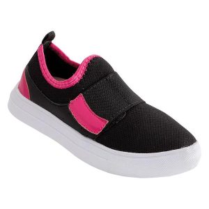 Tênis Infantil Menina Preta/Pink em Tecido