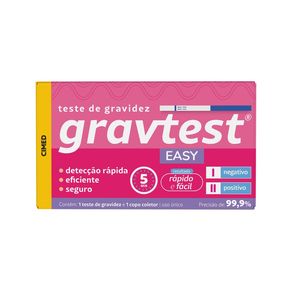 Teste de Gravidez Gravtest Easy 1 Unidade + Copo Coletor