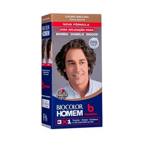 Tonalizante Biocolor Homem Masculino Bozzano Louro Escuro 3x1