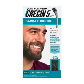 Tonalizante Grecin 5 Just For Men Color Gel Barba e Bigode M-100 Castanho Escuro